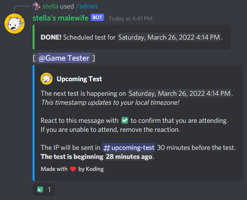 Upcoming Test